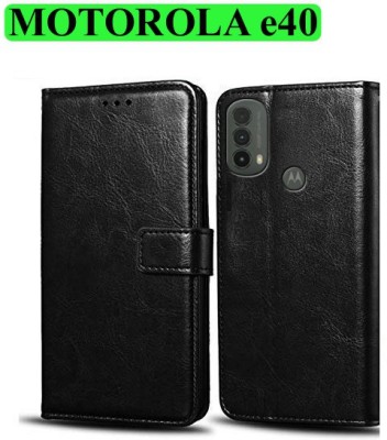 Wynhard Flip Cover for Moto e40, MOTOROLA e40(Black, Grip Case, Pack of: 1)