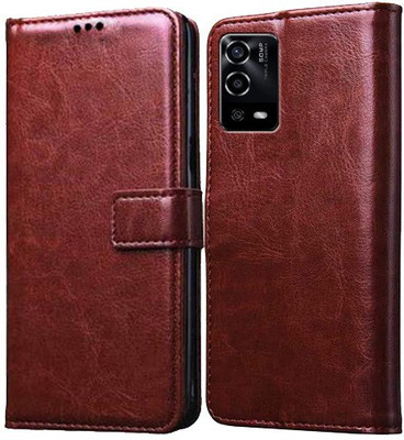 Carnage Flip Cover for OPPO A55(Brown, Cases with Holder, Pack of: 1)