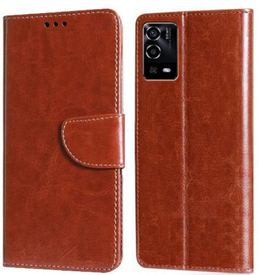 Carnage Flip Cover for OPPO A55(Brown, Cases with Holder, Pack of: 1)