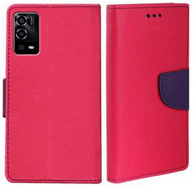 Carnage Flip Cover for OPPO A55(Pink, Cases with Holder, Pack of: 1)