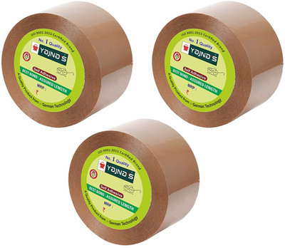 YAJNAS Single sided Manual Dispenser Brown Cello Tape (Manual)(Set of 3, Brown)