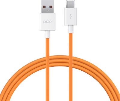 DIZO by realme TechLife DC2107 3 A 1 m USB Type C Cable  (Compatible with All Type C Supported Devices, Orange, One Cable)