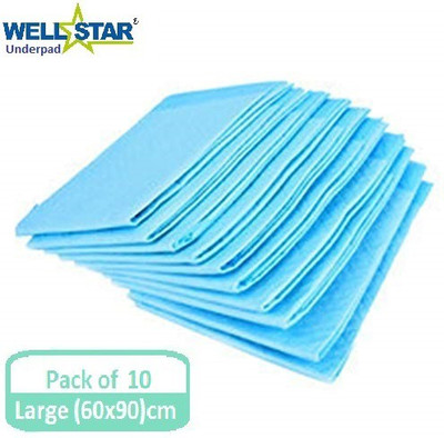 Wellstar Underpads 10 Sheets 60X90Cms. Adult Diapers - L(10 Pieces)