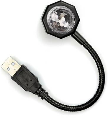WRADER Car DISCO Light DJ Light with 7 Colors + 9 Functional Modes 360 Degree Flexible Water Resistant USB Disco Night Light Romantic Visual Ambient Light for Home Bedroom Car Party Selfie Decor Room Hall Single Disco Ball