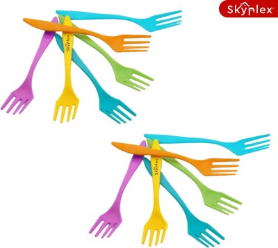 Skyplex Fork Spoon Set Disposable Plastic Baby Fork Set(Pack of 12)