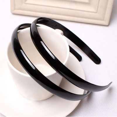 ASG Fashion Plain Lady Plastic Hair Band Headbands Teeth Headwear Tool Hair Accessories - 2 Pcs Hair Band(Black)