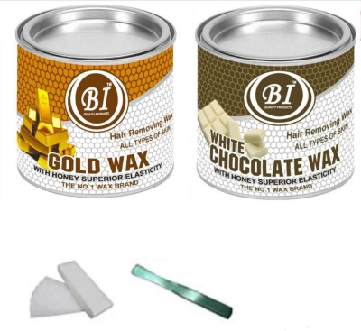 BI - QUALITY PRODUCT THE BEST GOLD & WHITE CHOCOLATE WAX COMBO FOR ALL TYPE OF SKIN Wax(1000 g, Set of 4)