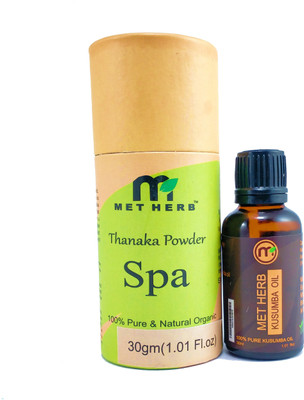 Metherb 30 g Thanaka powder & kusumba oil 30ml for anti acne & hair removed(2 Items in the set)