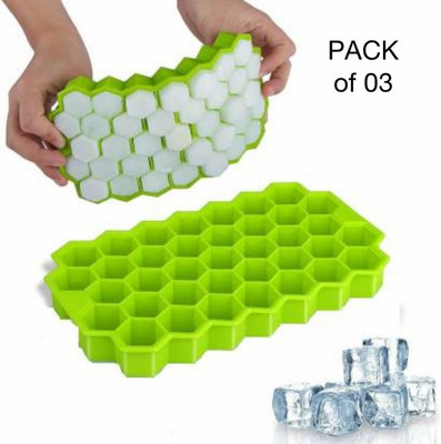 DEALBOOTH HoneyComb Tray Multicolor Silicone Ice Cube Tray(Pack of3)