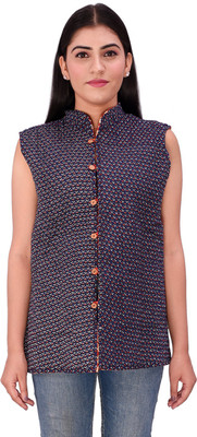 rajeraj Sleeveless Floral Print Women Jacket