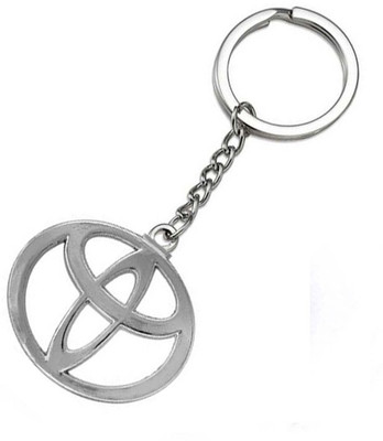 Auto E-Shopping Toyota Logo Double Ring Metal Finish Key Chain Ring for Bike Car Home Locking Key Chain