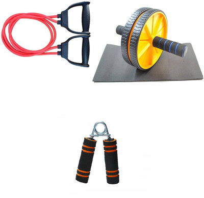 Dr Pacvu Athletes Choice Pack of 3 Combo | Hand Gripper, AB Wheel Roller and Double Band Toning Tubes| Foam Handle Hand Gripper For Increase Arms and fingers Physical Strength with AB Wheel Roller for tummy Trim and Resisatence Band Toning Tube For Home Gym Body Stretching and Physcial Fitness | For Dr Pacvu Athletes Choice Pack of 3 Combo | Hand Gripper, AB Wheel Roller and Double Band Toning Tubes| Foam Handle Hand Gripper For Increase Arms and fingers Physical Strength with AB Wheel Roller for tummy Trim and Resisatence Band Toning Tube For Home Gym Body Stretching and Physcial Fitness | For