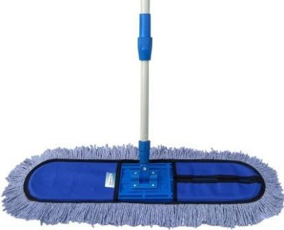 Livronic Wet and Dry Cotton Pad Floor Mop with 4 Feet Long Handle with 360 Degree Movement which Allows You to Clean Every Corners Easily,Wet and dry mop with 1 Microfiber Refill (Head 18-Inch Large) Blue Colour (Set of 1 with 1 Refill) Wet & Dry Mop Dust Mop(Blue)