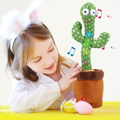 SALEOFF Cactus with Lighting,Singing Cactus Recording and Repeat Your Words(Green, Brown)