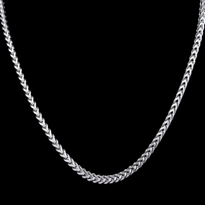 Thrillz Limited Edition Silver Chain Men Artificial Jewellery Elegant & Stunning Glossy Finish Box Pattern Chain 24 Inches Chain For Men Boys Silver Plated Stainless Steel Chain