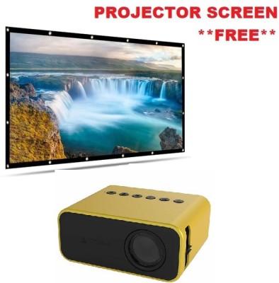 IBS T 500 LED Projector Mini Portable Projection Device with Short-Focus Optical Len TFT LCD Display 320 * 240 Resolution Projector for Cartoon, Kids Gift, Outdoor Movie,LED Pico Video Projector for Home Theater Movie Projector with USB TV AV Interfaces and Remote Control WITH FREE PROJECTOR SCREEN