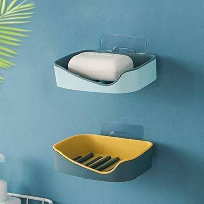 coupon 2heet Multipurpose Detergent Holder Bathroom Shelf Kitchen Shelf Bathroom Accessories for Home | Veki plastic self adhesive waterproof bathroom soap dish holder for home wall mounted magic sticker bar soap dish holder for shower kitchen bathroom sticker (13 x 10 x 3.5 cm) pack of 2 random color multipurpose magic sticker wave shape soap dish holder(pack of 2) (Multicolor) Plastic Wall Shelf(Num