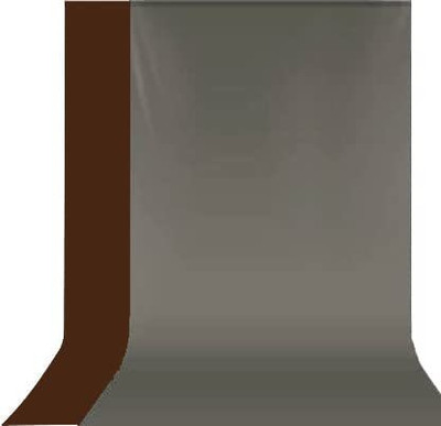 Stookin 8ft X 12ft Non-Transparent 2-in-1 Photography Backdrop Background Chromakey, 2 Colors in Single Backdrop (Brown & Dark Gray) Reflector