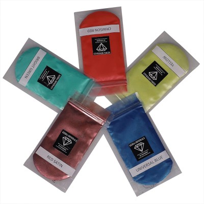 Kedia BRIGHT GREEN, CRIMSON RED, YELLOW, UNIVERSAL BLUE and RED SATIN MICA PIGMENT POWDER(Mica Pearl Powder Pigment | Each 20 Grams Used for Making Cosmetic | Candle Making | Soap Making, Nail Art | Resin)