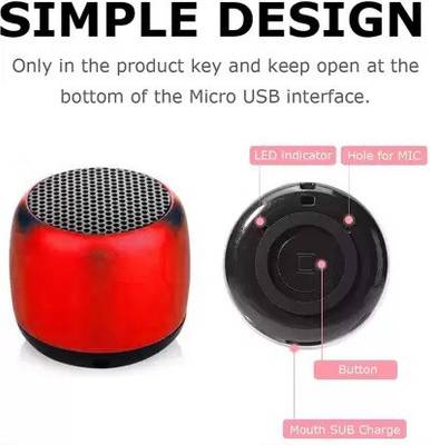 shd Mini 3 Watt Wireless Bluetooth Portable Speaker Colorful Wireless Bluetooth Speakers 3D Mini Electroplating Round Steel Speaker Portable Mini Blutooth Speaker Ultra High Bass Power Boost Sound Rechargeable Multimedia Speaker Bluetooth Speakers Portable Small Pocket Size Super Mini Wireless Speaker Tiny Body Loud Voice with Microphone for Smartphones (Multicolor Pack of 1) 10 W Bluetooth Speaker