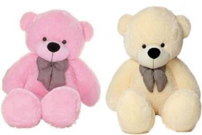 True Basket Combo Offer 3 Feet Soft & Cute Teddy Bear Pack Of 2 ( Cream,Pink) - 90 Cm - 90 cm (Cream, Pink)  - 90 cm(Cream, Pink)