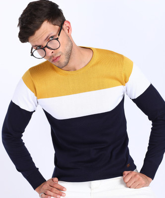 EASIES BY KILLER Colorblock Crew Neck Casual Men Multicolor Sweater