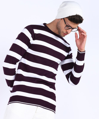EASIES BY KILLER Striped, Woven Round Neck Casual Men Multicolor Sweater