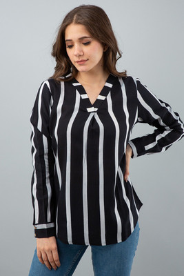 Bhawanaprint Casual Striped Women Black Top