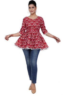 Sakshi Creation Casual Printed Women Red Top