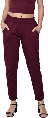 Amanzo Solid Women Maroon Track Pants