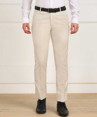 Blends Trendz Regular Fit Men Cream Trousers