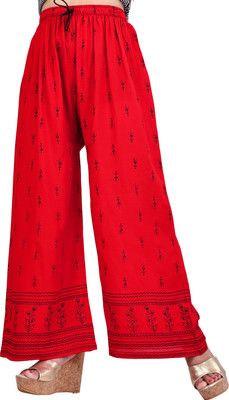 AREEBA COLLECTION Flared Women Red Trousers
