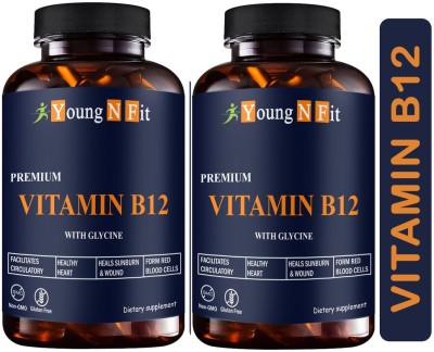 Young N Fit Organic B Complex Vitamins B12 and Biotin Pro (YNF136)(2 x 60 Capsules)