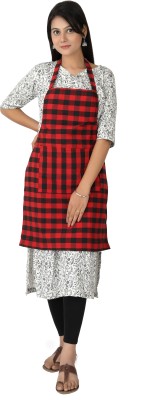 Syntus Cotton Home Use Apron - Free Size(Red, Single Piece)