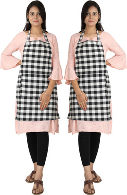 Syntus Cotton Chef's Apron - Free Size(White, Pack of 2)