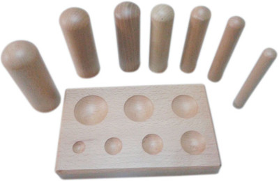 Scorpion Wood Dapping Block With Punches Set of 7 pcs Size: 12 to 38mm