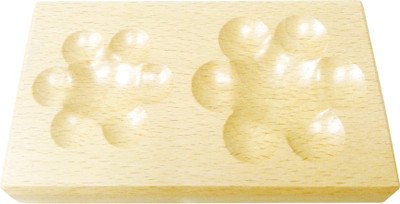 Scorpion Dapping Block Hardwood Flower Shape, 4 Cavity