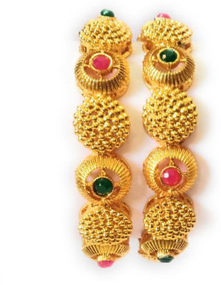 Santosh Jewels Metal Gold-plated Bangle Set(Pack of 2)
