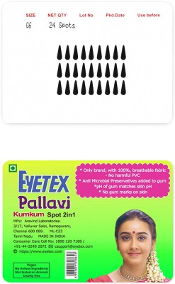 Eyetex Pallavi Sticker Kumkum Forehead Black Bindis(Gopi)