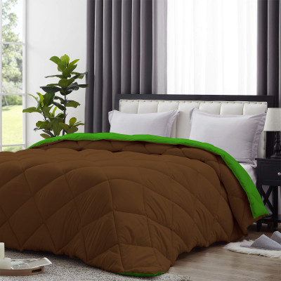 ACHIR Solid Single Comforter for  Heavy Winter(Polyester, Brown, Green)