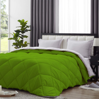 ACHIR Solid Single Comforter for  Heavy Winter(Polyester, Green, White)