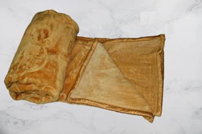 pgk Self Design Double Mink Blanket for  Heavy Winter(Polyester, Golden)