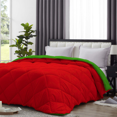 ACHIR Solid Single Comforter for  Heavy Winter(Polyester, Red, Green)