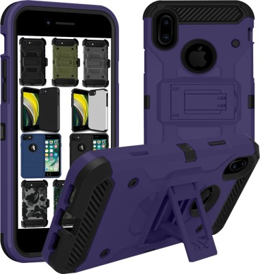 DuraSafe Cases Back Cover for iPhone X 2017 iPhone Xs 2018 5.8 Inch Shockproof Multi Layer Protective Case - Without Holster(Purple, Rugged Armor, Pack of: 1)