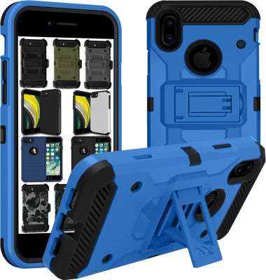 DuraSafe Cases Back Cover for iPhone X 2017 iPhone Xs 2018 5.8 Inch Shockproof Multi Layer Protective Case - Without Holster(Blue, Rugged Armor, Pack of: 1)