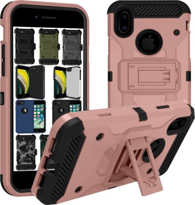 DuraSafe Cases Back Cover for iPhone X 2017 iPhone Xs 2018 5.8 Inch Shockproof Multi Layer Protective Case - Without Holster(Pink, Rugged Armor, Pack of: 1)