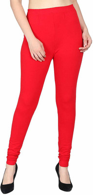 SriSaras Churidar  Ethnic Wear Legging(Red, Solid)