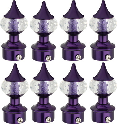 Ghazian Purple Curtain Knobs, Rod Rail Bracket Metal(Pack of 8)
