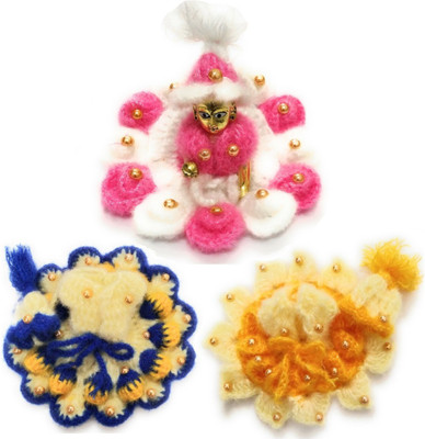 Swa Mi Size 0 No. Ladoo Gopal Woolen Dress (Pack of 3) Moti Design,handmade by village women's Laddu Gopal Winter Dress (Wool) Dress(Wool)