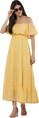 Ashnaina Women Maxi Yellow Dress